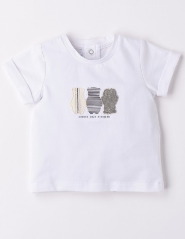 Maglietta neonato Minibear, BIANCO