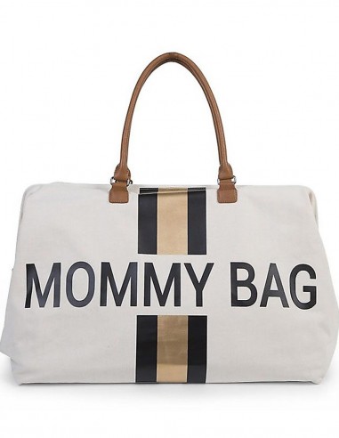 Mommy Bag Borsa Fasciatoio - 55x30x40 cm - Righe Nero/Oro - Include materassino per il cambio!