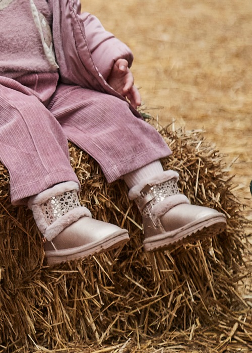 Scarpe Kalosh e pellicciotto ROSA Bimba Mayoral